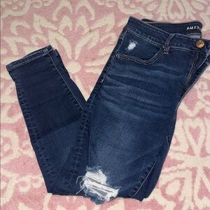 American Eagle Outfitters Women's Dark Blue Skinny Jeans